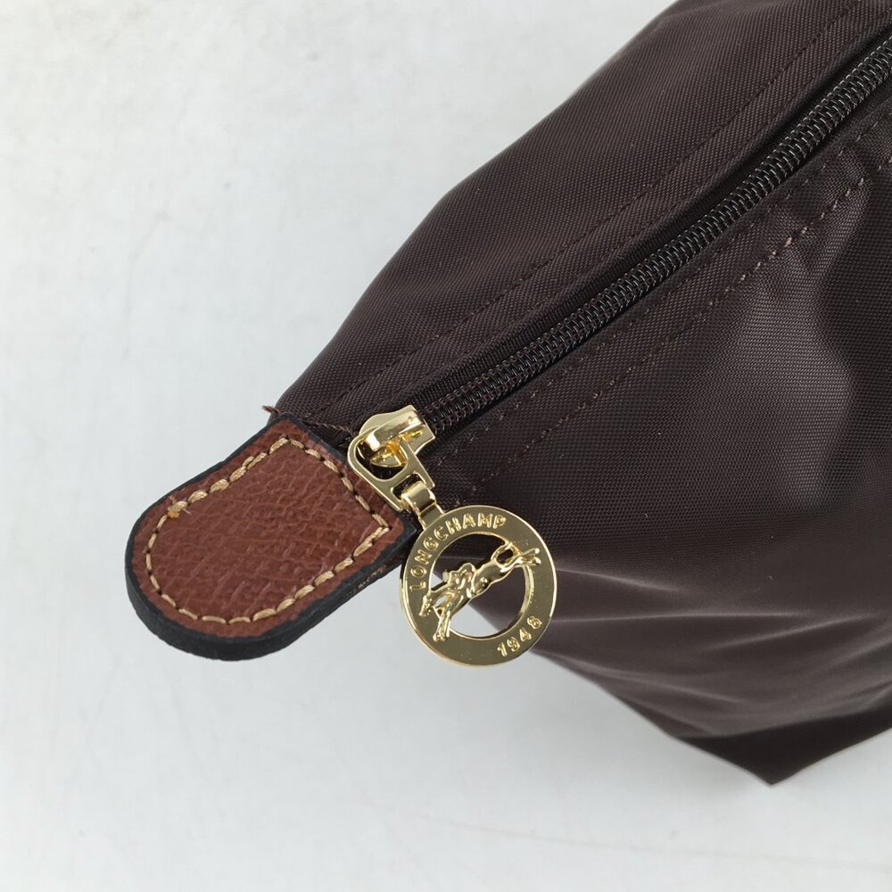 Longcham Green Pliage large Tote Bag in Ebony brown color - Picture 9 of 13